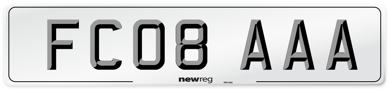 FC08 AAA Number Plate from New Reg